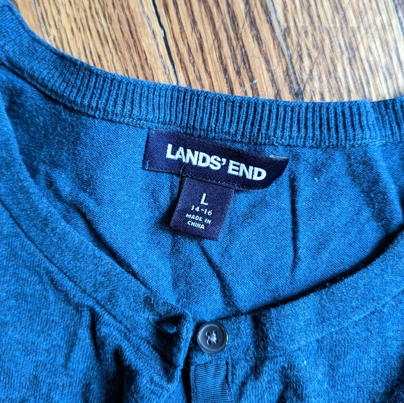 Dark Blue Land's End Button Up Cardigan - Picture 2 of 5